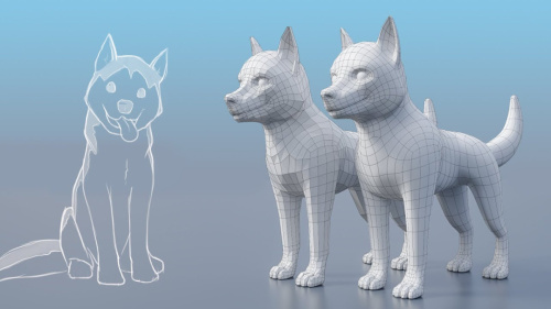 Собаки в 3D Blender